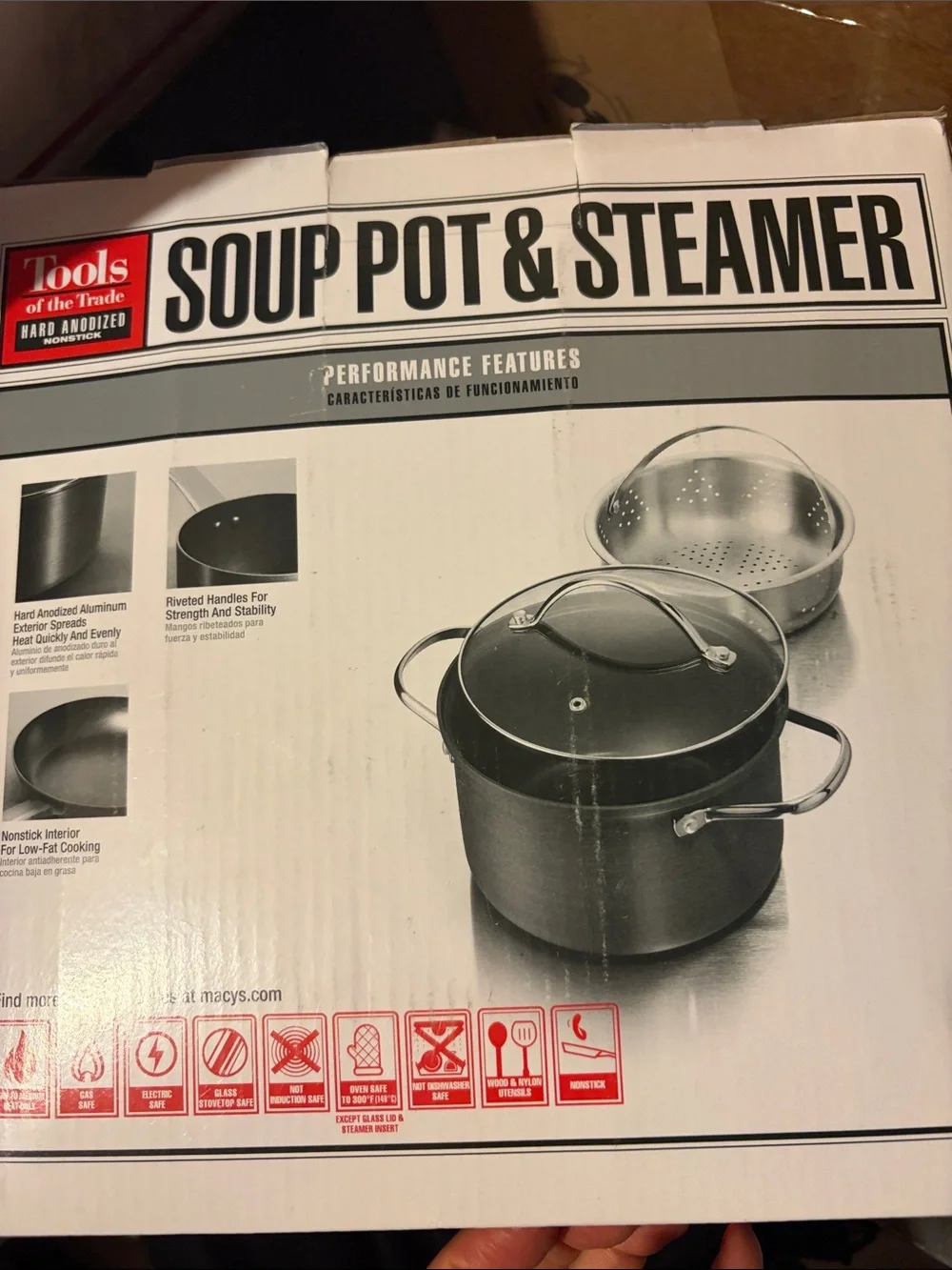 Tools of the Trade Hard Anodized Nonstick Soup Pot & Steamer 4 Qt